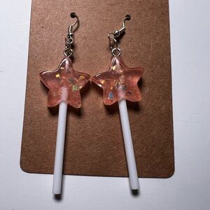 Star-Shaped Sucker Pink Earrings